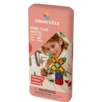 Cleverclixx Mini Tiles Pastel magnetklotsid metallkarbis reisile kaasa