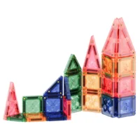 Cleverclixx Mini Tiles Pastel magnetklotsid metallkarbis reisile kaasa