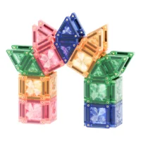 Cleverclixx Mini Tiles Pastel magnetklotsid metallkarbis reisile kaasa