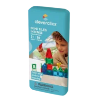 Cleverclixx Mini Tiles Rainbow magnetklotsid metallkarbis reisile kaasa