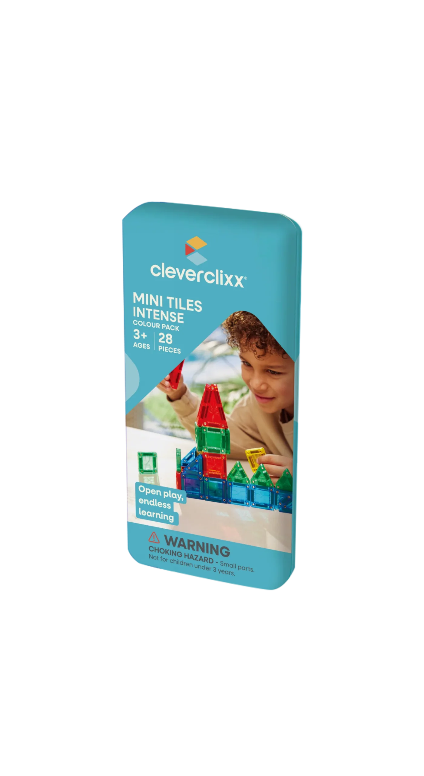 Cleverclixx Mini Tiles Rainbow magnetklotsid metallkarbis reisile kaasa