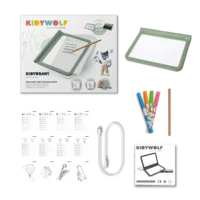KIDYWOLF KIDYDRAW-PRO valgustahvel lastele joonistamiseks Kahepoolne A4 joonistustahvel tähtede ja numbrite harjutamiseks