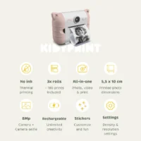 KIDYWOLF KIDYPRINT termoprindiga lastekaamera roheline Laste fotokaamera kohese mustvalge printimisega KIDYWOLF KIDYPRINT termoprindiga lastekaamera roheline Laste fotokaamera kohese mustvalge printimisega