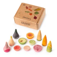 Grapat Veggies käsitsi värvitud puidust köögiviljad mängukööki ja poemängu